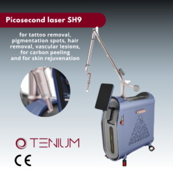Picosecond Laser SH9 – designed for tattoo removal, pigmentation treatment, hair removal, vascular lesion treatment, carbon peeling, and skin rejuvenation.
