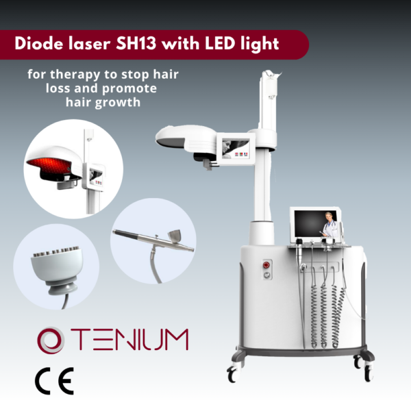 Diode laser SH13 with LED therapy for reducing hair loss and promoting hair growth