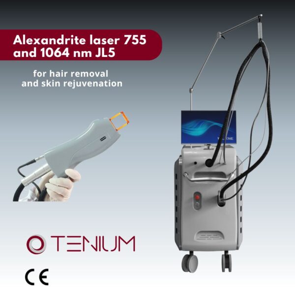 Alexandrite laser 755 and 1064 nm JL5 - for hair removal and skin rejuvenation