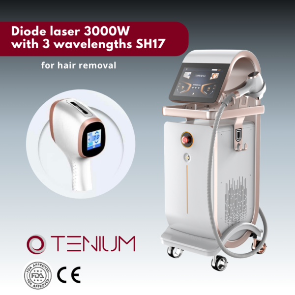 Diode laser 3000W with 3 wavelengths SH17 – for hair removal